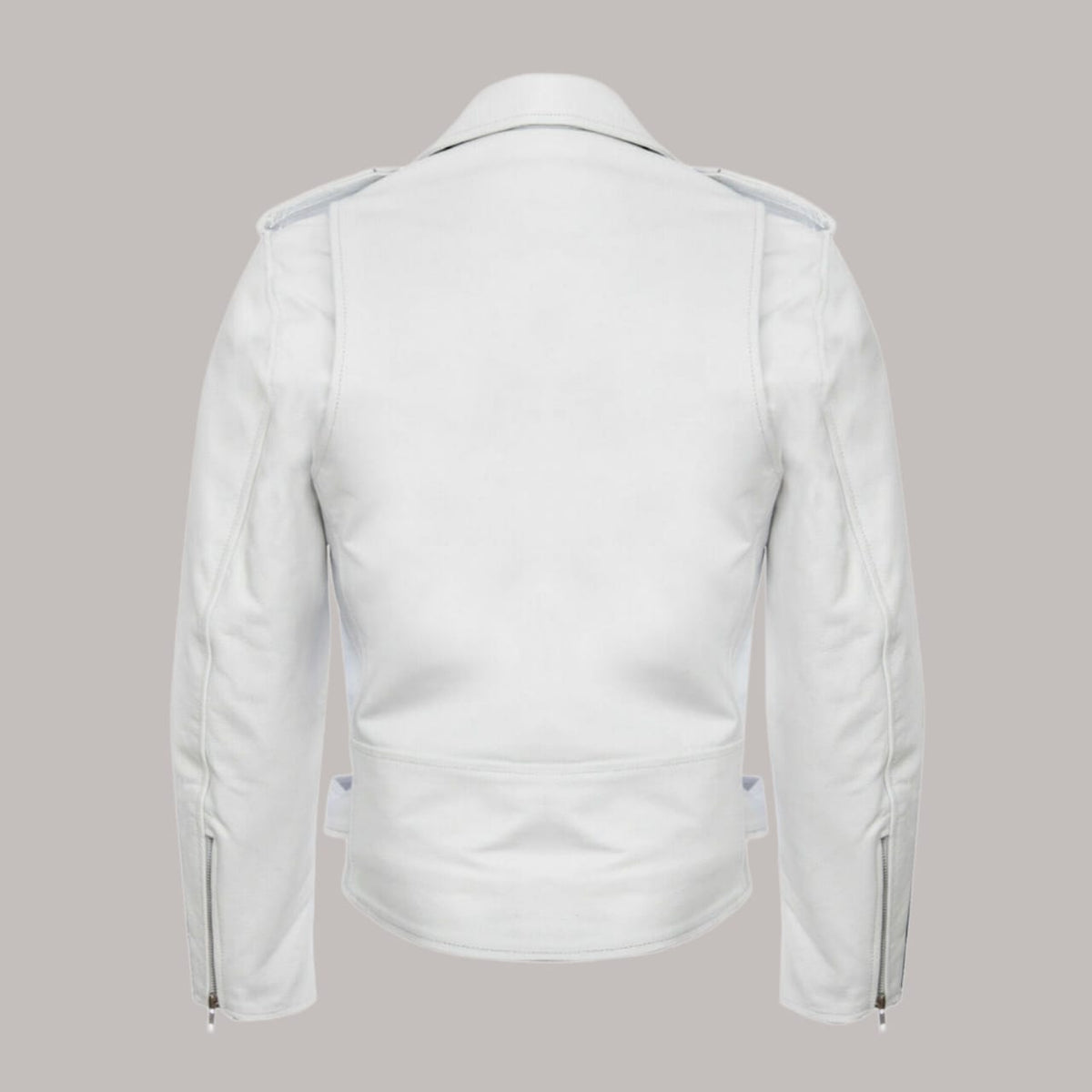 Yoel Men's Stylish Casual White Leather Biker Jacket – Dharavi Market