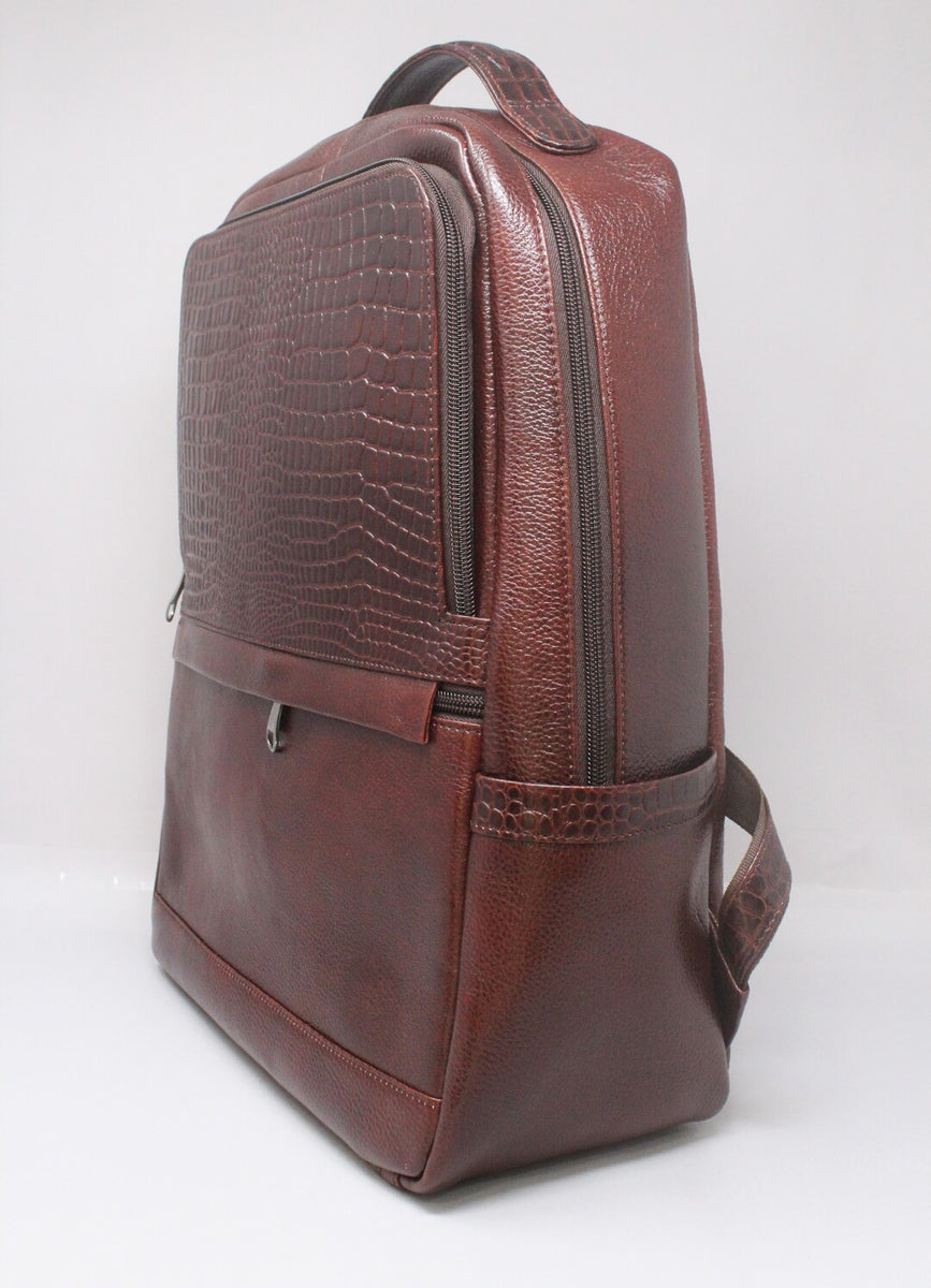 Voyager Rank Genuine Leather Brown Backpack Dharavi Market