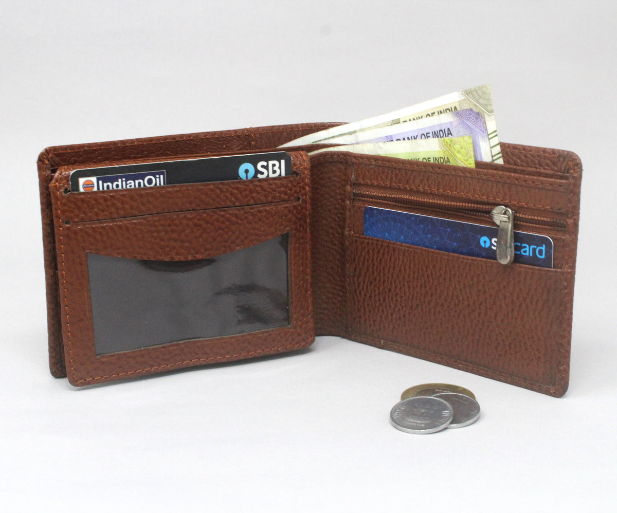 Brown Finished Real Leather Wallet for Men FLW1 – Dharavi Market